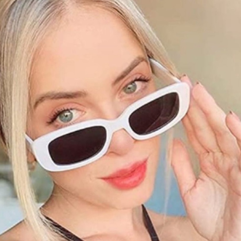 White Rectangle y2k sunglasses *NEW* - Picture 1 of 6
